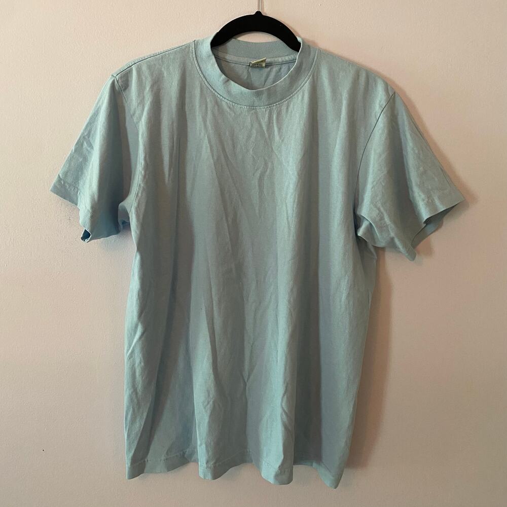 Sporty & Rich Light Blue 100% Cotton T-Shirt Crewneck Basic Women's size Medium
